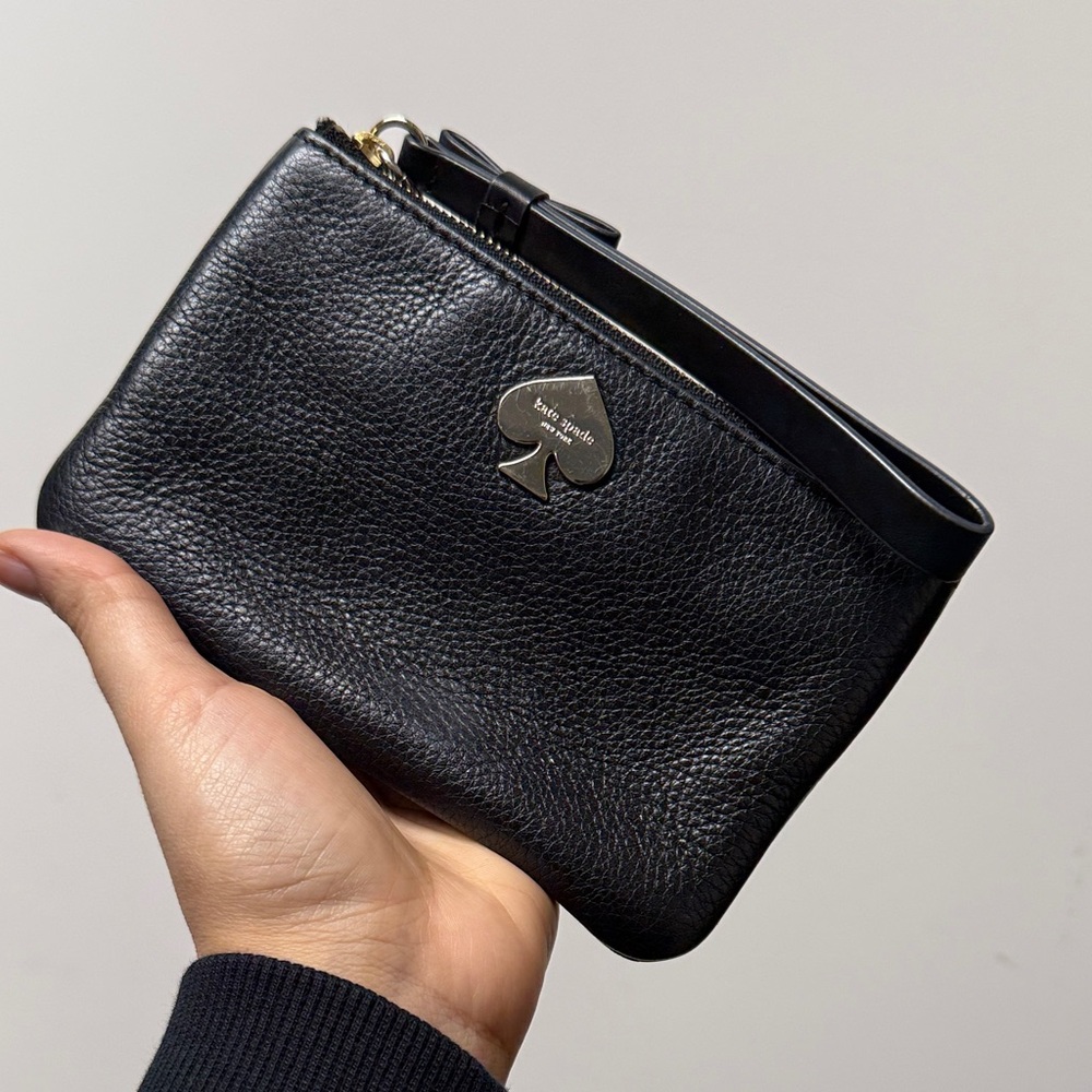 Kate Spade Black Pebbled Leather Pouch